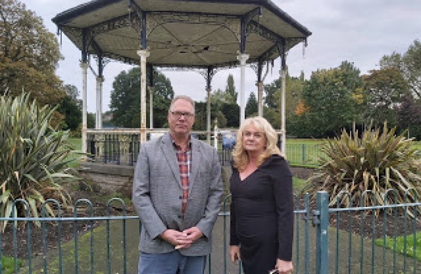 Cllr Christine Harris with local Friends group Chair Chris Phillips