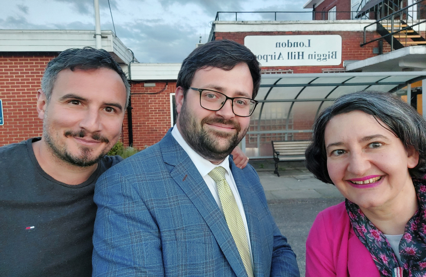 Councillor Grant, Turrell and Michael at Biggin Hill Airport 