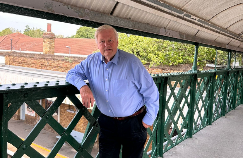 Bob on the re-opened footbridge 