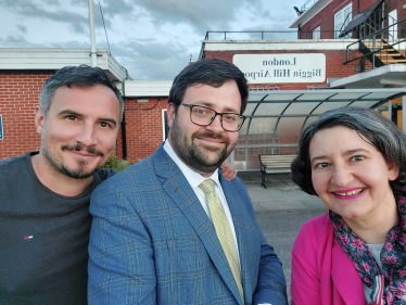 Councillor Grant, Turrell and Michael at Biggin Hill Airport 