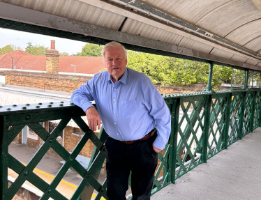 Bob on the re-opened footbridge 